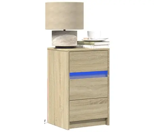 Skapītis Ar Led Apgaismojumu, Ozolkoka Krāsā, Inženierijas Koks Vidaxl