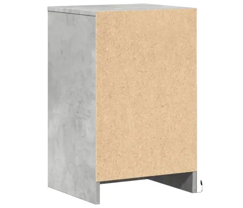 Naktsskapītis Ar Led, Betona Pelēki, Inženierijas Koks Vidaxl