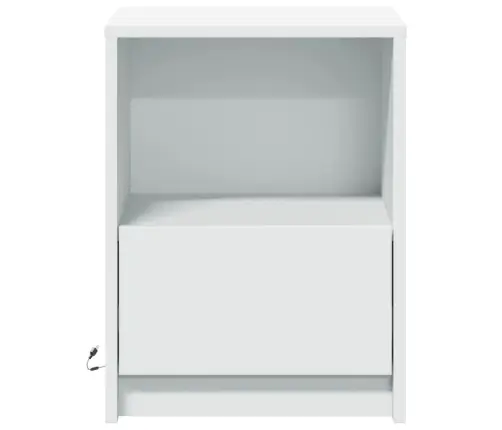 Naktsskapīši Ar Led Lampām, 2 Gab., Balti, Inženierijas Koks Vidaxl