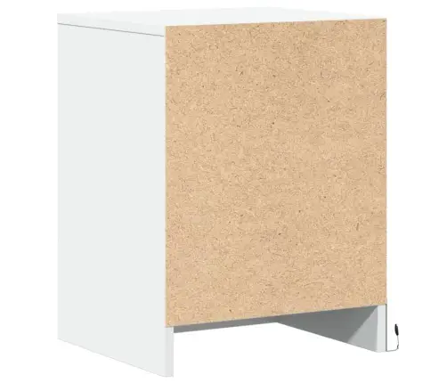 Naktsskapīši Ar Led Lampām, 2 Gab., Balti, Inženierijas Koks Vidaxl