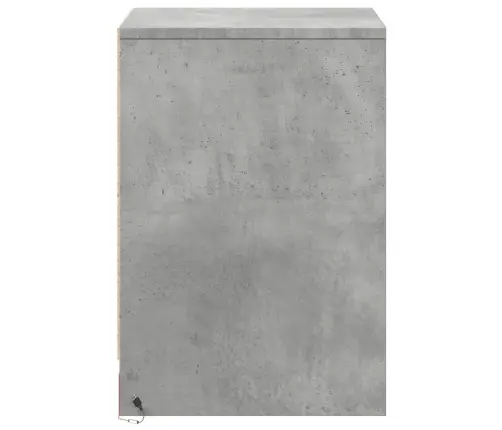 Naktsskapītis Ar Led, Betona Pelēki, Inženierijas Koks Vidaxl