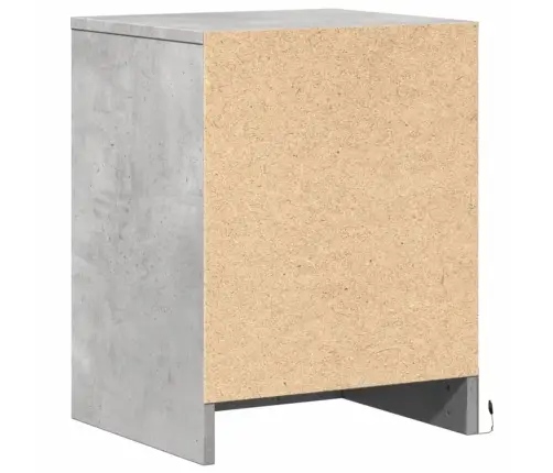 Naktsskapītis Ar Led, Betona Pelēki, Inženierijas Koks Vidaxl