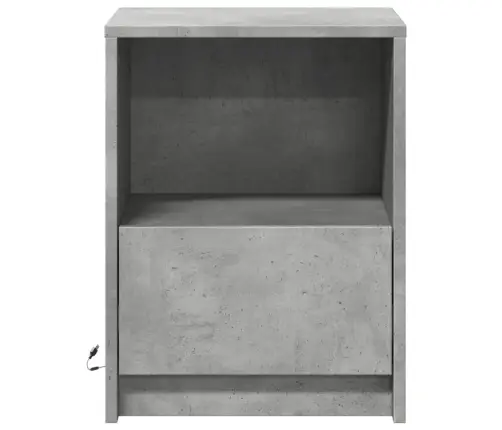 Naktsskapīši Ar Led, 2 Gab., Betona Pelēki, Inženierijas Koks Vidaxl