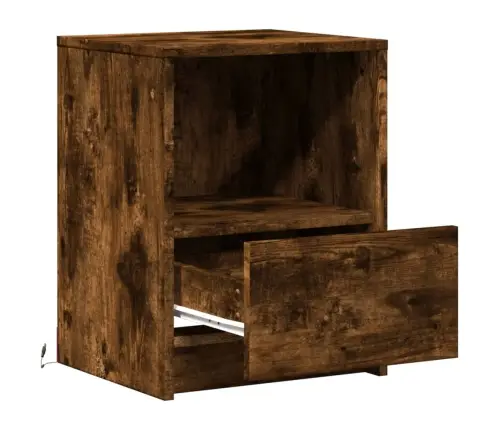 Öökapid Led-Valgustusega 2 Tk, Suitsutatud Tamm, Tehispuit