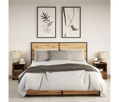 Öökapid Led-Valgustusega 2 Tk, Suitsutatud Tamm, Tehispuit