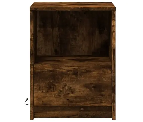 Öökapid Led-Valgustusega 2 Tk, Suitsutatud Tamm, Tehispuit