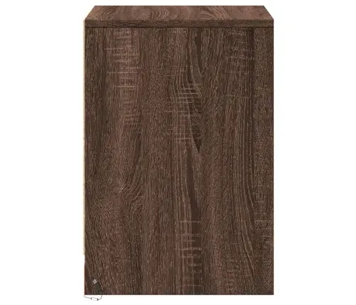 Naktsskapītis Ar Led, Ozolkoka Krāsā, Inženierijas Koks Vidaxl