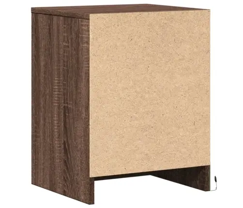 Naktsskapītis Ar Led, Ozolkoka Krāsā, Inženierijas Koks Vidaxl