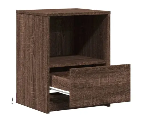 Naktsskapīši Ar Led, 2 Gab., Ozolkoka Krāsā, Inženierijas Koks Vidaxl