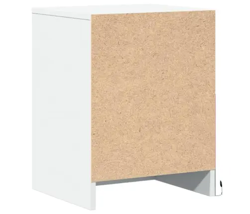 Naktinės Spintelės Su Led Lemputėmis, 2Vnt., Baltos, Mediena