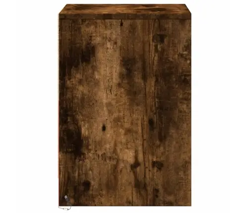 Naktinės Spintelės Su Led Lemputėmis, 2Vnt., Dūminės, Mediena