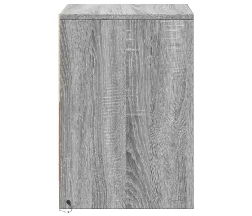 Naktinės Spintelės Su Led Lemputėmis, 2Vnt., Pilkos, Mediena