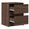 Naktinės Spintelės Su Led Lemputėmis, 2Vnt., Rudos, Mediena