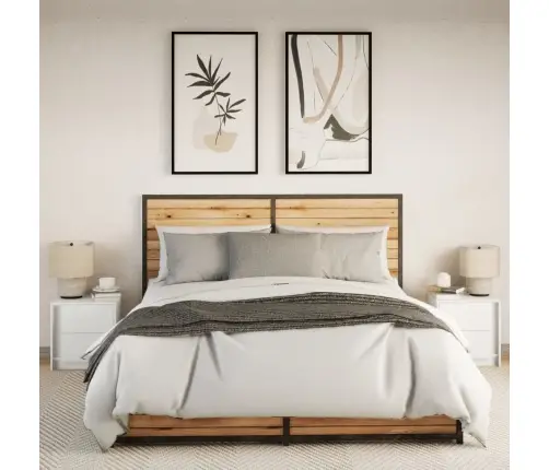 Öökapid Led-Valgustusega 2 Tk, Valge, Tehispuit