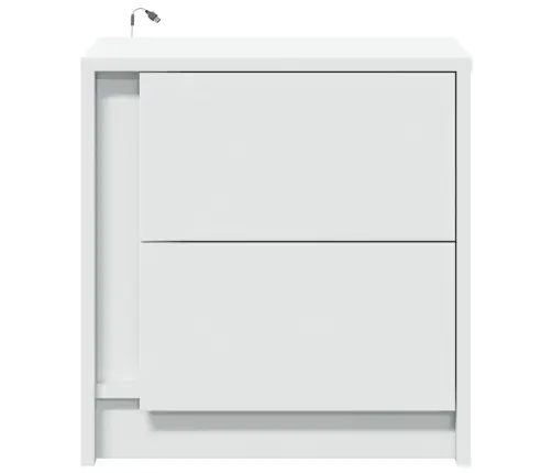 Öökapid Led-Valgustusega 2 Tk, Valge, Tehispuit