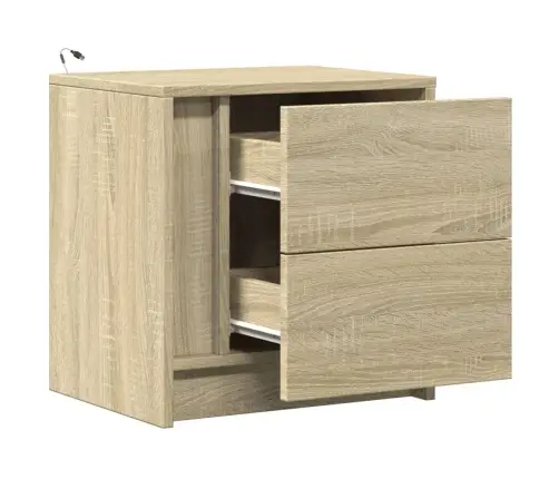 Öökapid Led-Valgustusega, Sonoma Tamm, Tehispuit