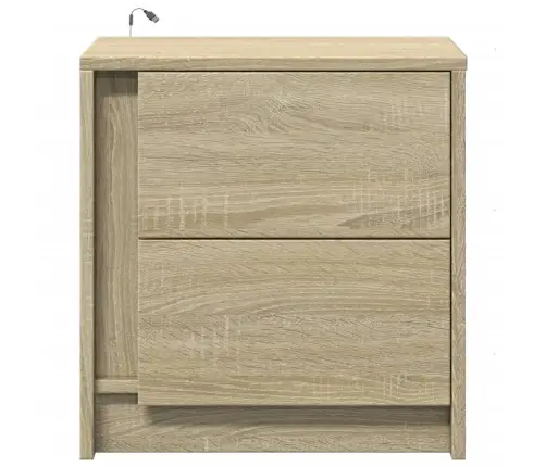 Naktsskapīši Ar Led, 2 Gab., Ozolkoka Krāsā, Inženierijas Koks Vidaxl