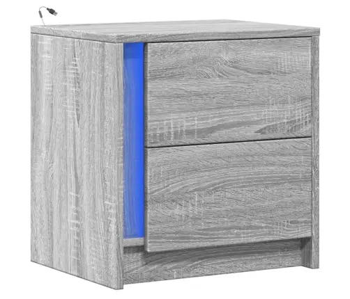 Öökapid Led-Valgustusega, Hall Sonoma Tamm, Tehispuit