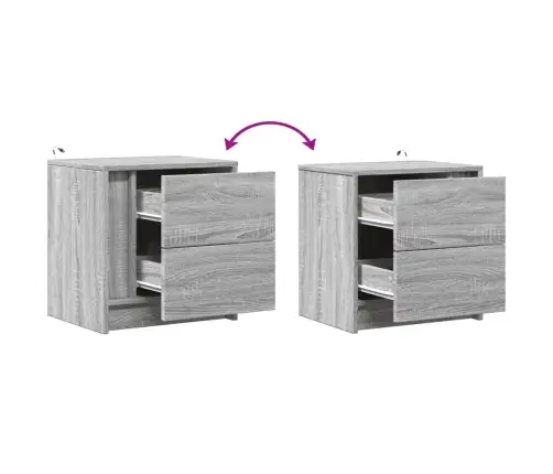 Öökapid Led-Valgustusega, Hall Sonoma Tamm, Tehispuit