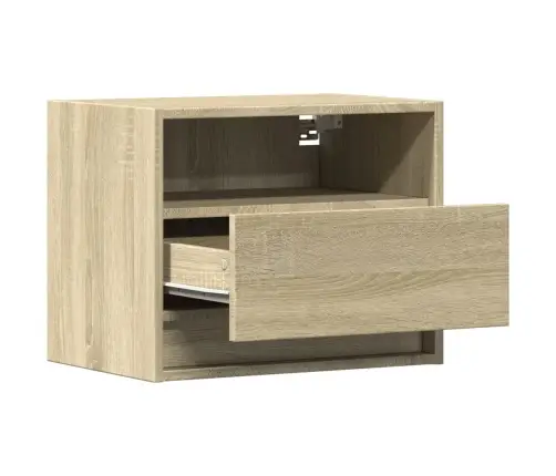 Sienas Naktsskapītis Ar Led Apgaismojumu, Ozola Krāsa Vidaxl