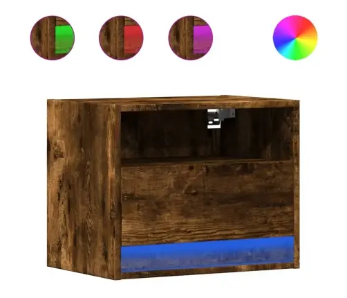 Sienas Naktsskapītis Ar Led Apgaismojumu, Ozola Krāsa Vidaxl