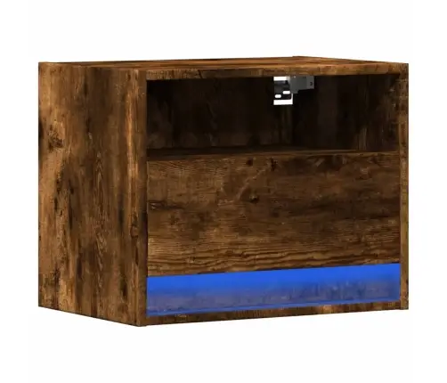 Sienas Naktsskapītis Ar Led Apgaismojumu, Ozola Krāsa Vidaxl