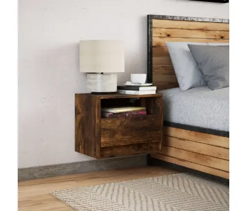 Sienas Naktsskapītis Ar Led Apgaismojumu, Ozola Krāsa Vidaxl