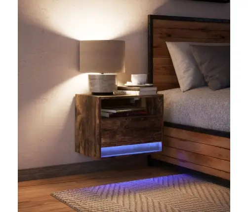 Sienas Naktsskapītis Ar Led Apgaismojumu, Ozola Krāsa Vidaxl