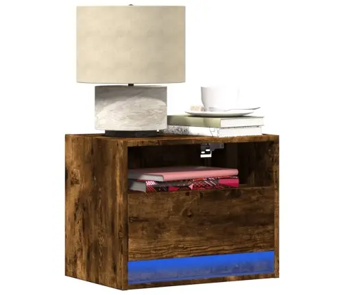 Sienas Naktsskapītis Ar Led Apgaismojumu, Ozola Krāsa Vidaxl