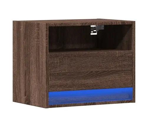 Sienas Naktsskapītis Ar Led Apgaismojumu, Ozola Krāsa Vidaxl