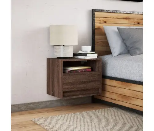 Sienas Naktsskapītis Ar Led Apgaismojumu, Ozola Krāsa Vidaxl