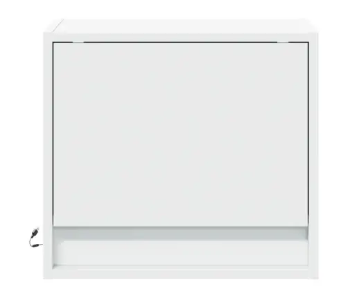 Sienas Naktsskapīši Ar Led Apgaismojumu, 2 Gab., Balti Vidaxl