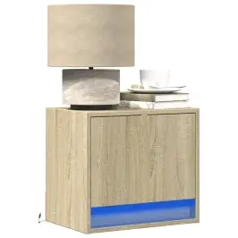 Seinale Kinnitatav Öökapp Led-Tuledega, Sonoma Tamm