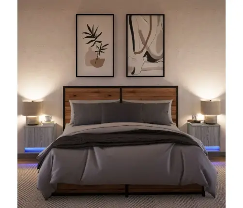 Seinale Kinnitatavad Öökapid Led-Tuledega 2 Tk, Hall Sonoma