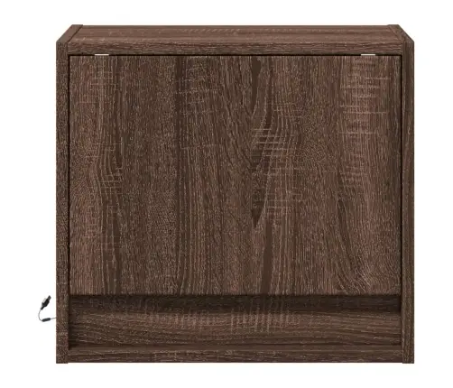 Prie Sienos Montuojama Naktinė Spintelė Su Led, Ruda Ąžuolo