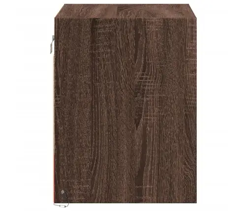 Prie Sienos Montuojama Naktinė Spintelė Su Led, Ruda Ąžuolo