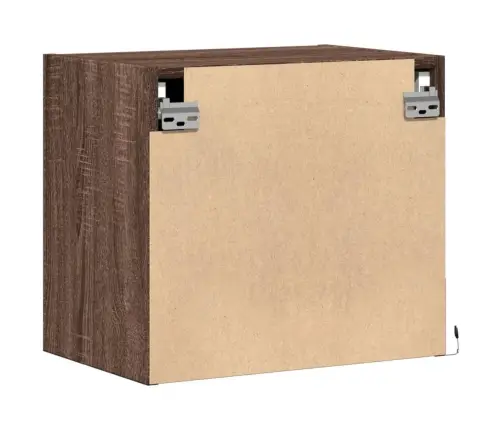 Prie Sienos Montuojama Naktinė Spintelė Su Led, Ruda Ąžuolo