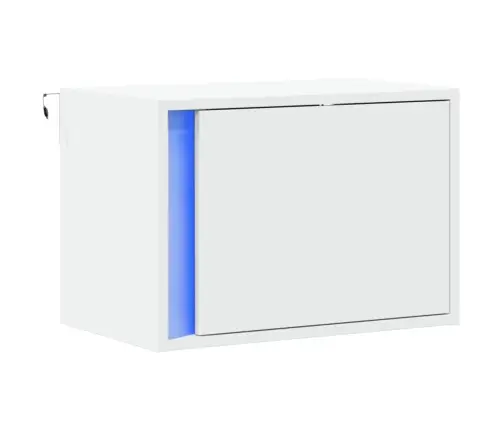 Prie Sienos Montuojama Naktinė Spintelė Su Led, Balta