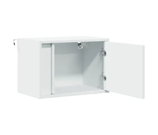 Sieninės Naktinės Spintelės Su Led, 2Vnt., Baltos