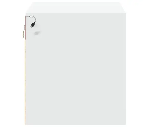 Sieninės Naktinės Spintelės Su Led, 2Vnt., Baltos