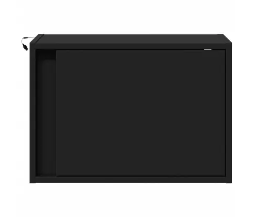 Sienas Naktsskapīši Ar Led Apgaismojumu, 2 Gab., Melni Vidaxl