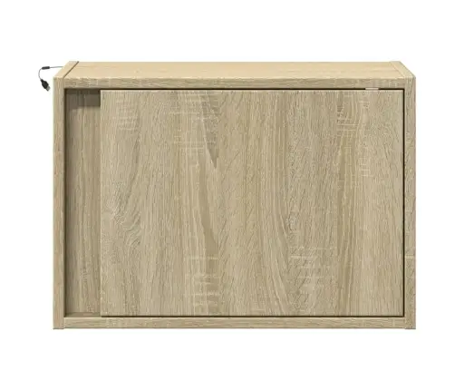 Seinale Kinnitatavad Öökapid Led-Tuledega 2 Tk, Sonoma Tamm