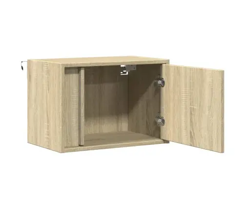 Seinale Kinnitatavad Öökapid Led-Tuledega 2 Tk, Sonoma Tamm