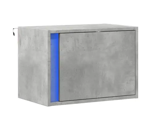 Sienas Naktsskapītis Ar Led Apgaismojumu, Betona Pelēks Vidaxl