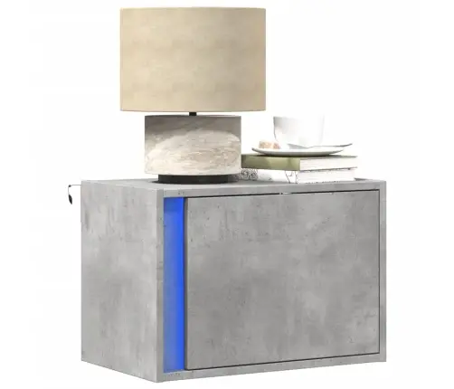 Sienas Naktsskapītis Ar Led Apgaismojumu, Betona Pelēks Vidaxl