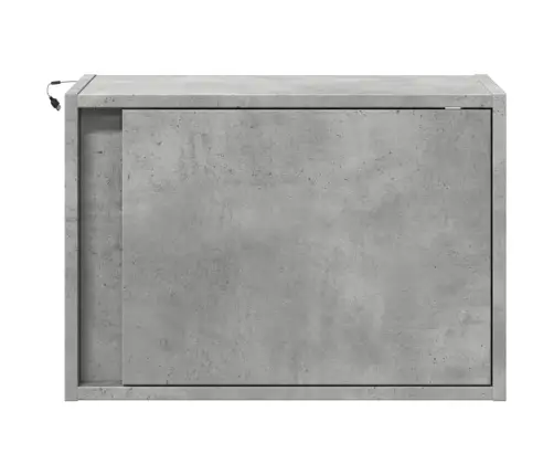 Sienas Naktsskapīši Ar Led Apgaismojumu, 2 Gab., Betona Pelēki Vidaxl