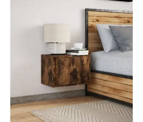 Sienas Naktsskapītis Ar Led Apgaismojumu, Ozola Krāsa Vidaxl