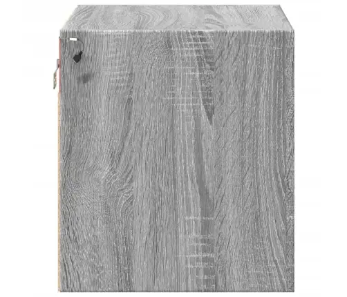 Prie Sienos Montuojama Naktinė Spintelė Su Led, Pilka Ąžuolo