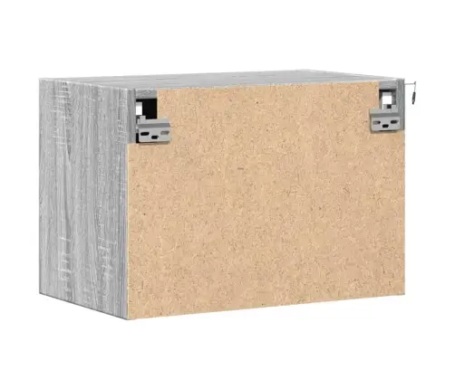 Prie Sienos Montuojama Naktinė Spintelė Su Led, Pilka Ąžuolo