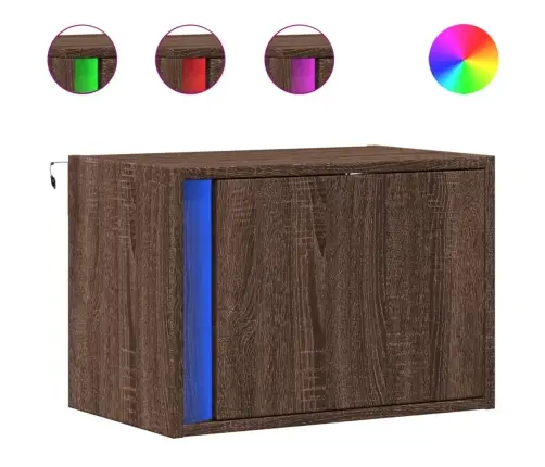 Sienas Naktsskapītis Ar Led Apgaismojumu, Ozola Krāsa Vidaxl